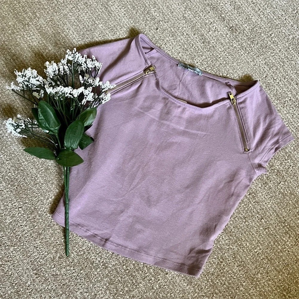 Charlotte Russe NWT Zipper Detail Crop Top - XS